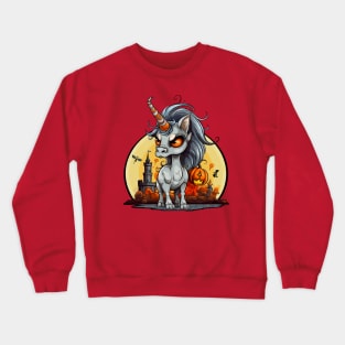 Halloween Scary Candy Corn Unicorn Crewneck Sweatshirt